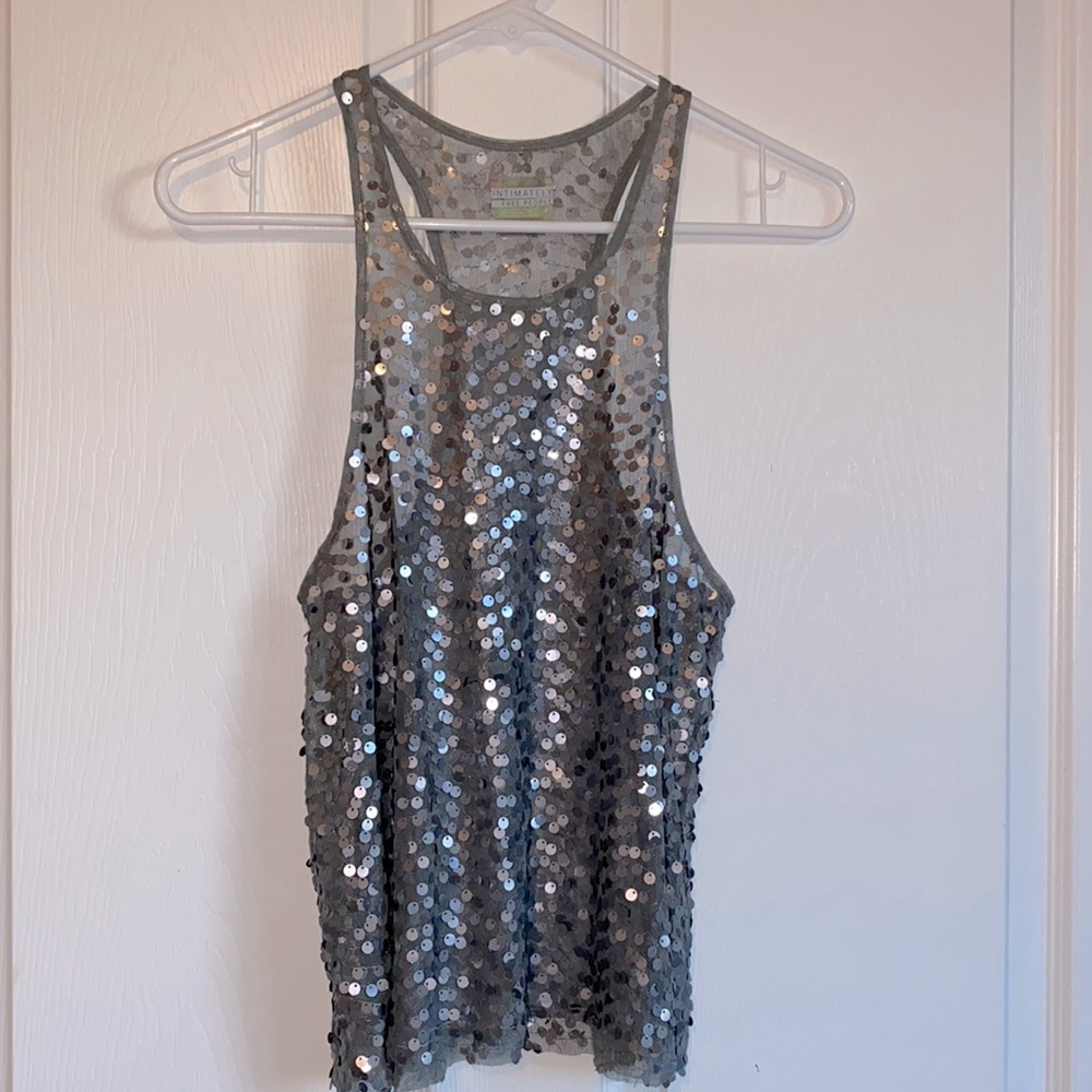 Intimately Free People Sequined Racerback Tank Top